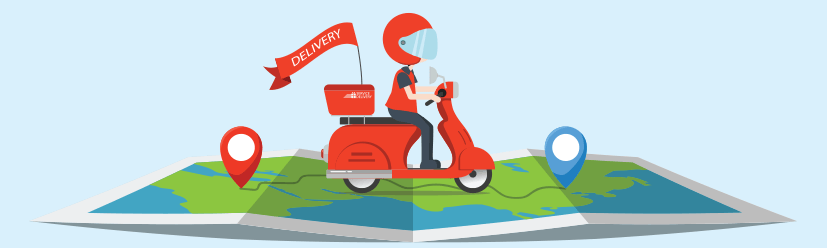 Cartoon Food Delivery Driver