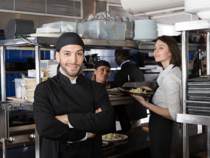 Restaurant kitchen team