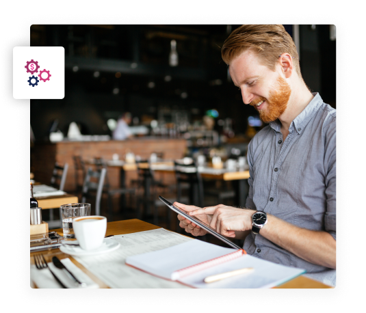 AP & Cash Management man reviewing statement on tablet